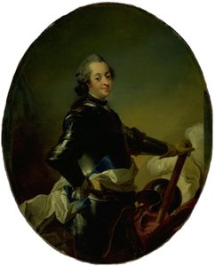 Portret van Frederik V in harnas