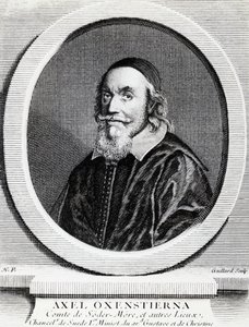 Portret van Axel Oxenstierna Gustafsson (1583-1654), kanselier van het Koninkrijk Zweden, gravure door J.B. and Brown J. Rowbotham