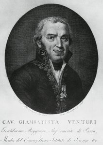 Portret van Giovanni Battista Venturi (1746-1822), Italiaans natuurkundige, diplomaat, wetenschapshistoricus en ontdekker van het Venturi-effect, gravure