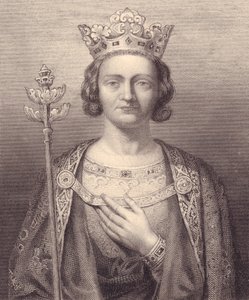 Portret van koning Filips V van Frankrijk, Tall (1293-1322), gravure, 9x7 cm, uit Galerie Historique de Versailles, Histoire de France, Charles Gavard Publisher, Parijs, circa 1840