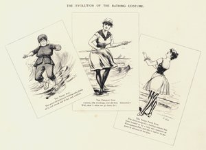 De Evolutie van het Badkostuum (litho) door C.J. Taylor