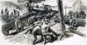 Een spoorweg door de staat Washington in 1873 door C.L. Doughty
