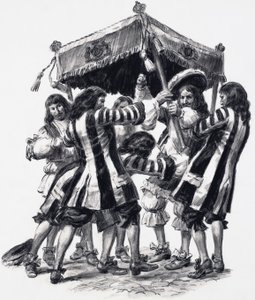 Kroning van Charles II (gouache op papier) door C.L. Doughty