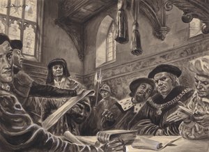 Hof van de Sterrenkamer (gouache op papier)