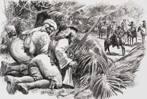 Gewapende mannen in jungle door C.L. Doughty