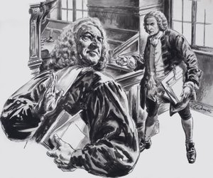 Johann Sebastian Bach (gouache op papier) door C.L. Doughty