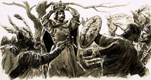 Macbeth - Niet schuldig aan moord (gouache op papier) door C.L. Doughty