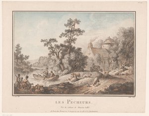 Landschap met herders en vissers