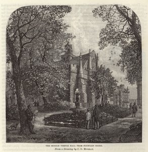 Middle Temple Hall vanuit Fountain Court door C.O. Murray