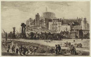 Windsor Kasteel in de Achttiende Eeuw (gravure)