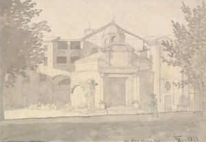 Een sectie van de Via Sacra, Rome De kerk van de heiligen Cosmas en Damian