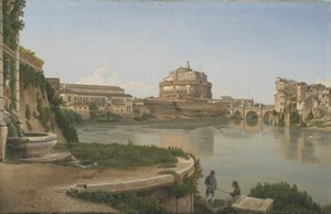Een uitzicht over de Tiber vanaf Trastevere richting Castel S. Angelo