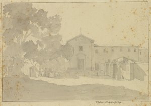 Kapucijnenklooster bij Castel Gandolfo ten zuidoosten van Rome door Christoffer Wilhelm Eckersberg