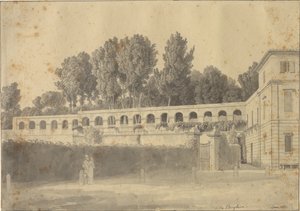 Casino del Muro Torto in de tuinen van Villa Borghese, Rome door Christoffer Wilhelm Eckersberg