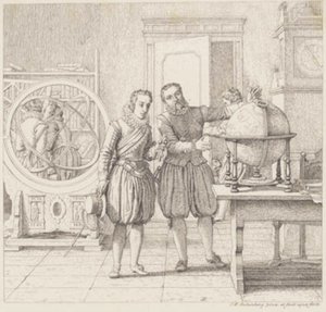 Christian IV bezoekt Tycho Brahe in Uranienborg door Christoffer Wilhelm Eckersberg