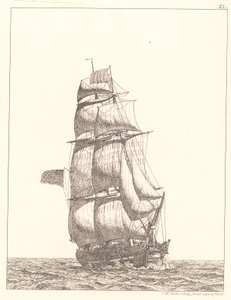 Een Noord-Amerikaanse brik door Christoffer Wilhelm Eckersberg