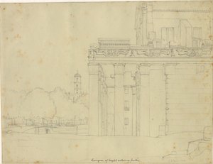 Een Deel van de Via Sacra, op het Forum Romanum met de Tempel van Antonius en Faustina en Uitzicht op Campidoglio, Rome door Christoffer Wilhelm Eckersberg