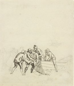 De vissers van Hornbæk - studie voor de hoofdgroep door Christoffer Wilhelm Eckersberg