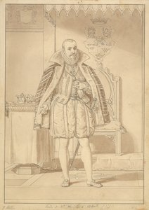 Frederik II in kroningsgewaad door Christoffer Wilhelm Eckersberg