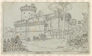 Kastel in Ostia door Christoffer Wilhelm Eckersberg