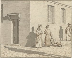 Lineair perspectief toegepast in schilderkunst - Plaat VII, 1 - Een ontmoeting op een straathoek