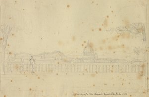 Partij van Villa Pamphili richting Sint-Pietersbasiliek door Christoffer Wilhelm Eckersberg