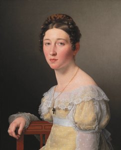 Portret van Emilie Henriette Massmann, verloofde van Frederik Wilhelm Caspar von Benzon door Christoffer Wilhelm Eckersberg