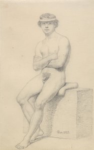 Zittend mannelijk model