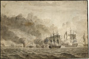 De slag op de rede door Christoffer Wilhelm Eckersberg