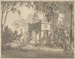 De Molière sarcofaag in de Jardin Elysée