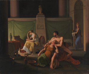De terugkeer van Odysseus. Scène uit Homeros