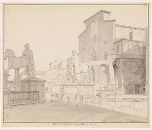 Uitzicht op het Campidoglio en Santa Maria in Aracoeli, Rome