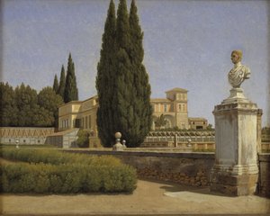 Uitzicht op de tuinen van de Villa Albani. Rome door Christoffer Wilhelm Eckersberg