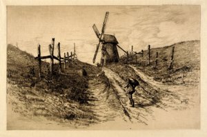 (Landschap met windmolen) door C. F. William Mielatz