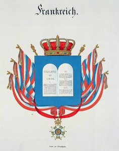 Handvest en hanger van de Orde van het Franse Legioen van Eer, uit een collectie aquarellen gepubliceerd in Duitsland, 1830-33 door C. Hildebrandt