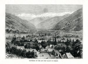 Cier en de vallei van Bagneres-de-Luchon, Frankrijk, c1879 door C. Laplante