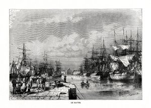 Le Havre, Normandië, Noord-Frankrijk, 1879 door C. Laplante