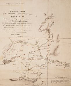 Een militaire kaart van de marsen en kampen van het grote leger onder bevel van generaal-majoor Medows van 26 mei tot 14 december 1790 door C. Mackenzie