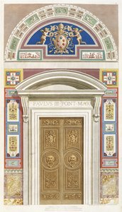Deur naar de Loggia van Raphael in het Vaticaan, 1772 door C. Savorelli