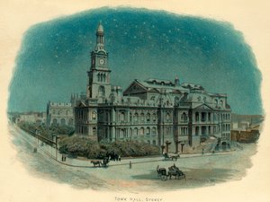 Stadhuis, Sydney, New South Wales, Australië, 1896 door C. Wilkinson