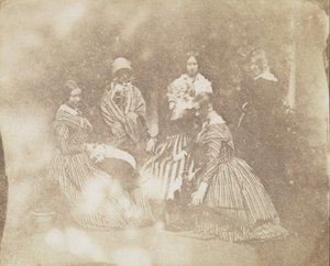 34. Artistieke groepen in verschillende poses, ca. 1845 door Calvert Jones