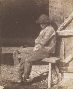 Zittende jongen, 1845-50 door Calvert Jones