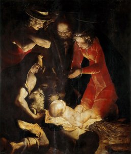 De Aanbidding van de Herders, 1550 door Cambiaso