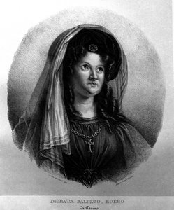 Portret van de dichteres Diodata Saluzzo-Roero. Lithografie van Camilla Guiscardi door Camilla Guiscardi