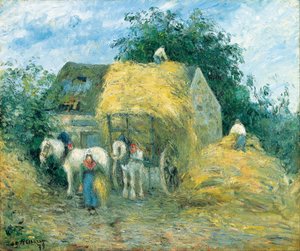 De hooiwagen, Montfoucault door Camille Jacob Pissarro