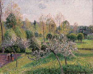 Appelbomen in bloei, Eragny, 1895 door Camille Jacob Pissarro