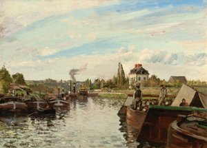 Schuit op de Seine bij Bougival, 1871 door Camille Jacob Pissarro