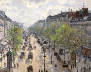 Boulevard Montmartre, lente, 1897 door Camille Jacob Pissarro