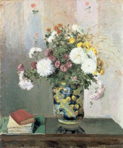 Boeket Bloemen, Chrysanten in een Chinese Vaas