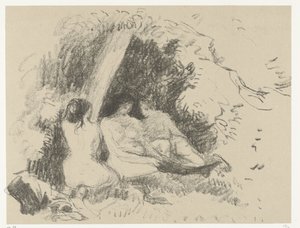 Drie naakte vrouwen door Camille Jacob Pissarro